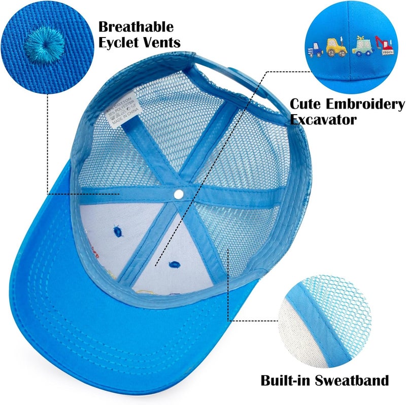 EDCYF Kids Boys Girls Embroidered Baseball Caps Baby Sun hat Toddler Dinosaur Trucker Hats Summer Hats（3-8years - Image 4